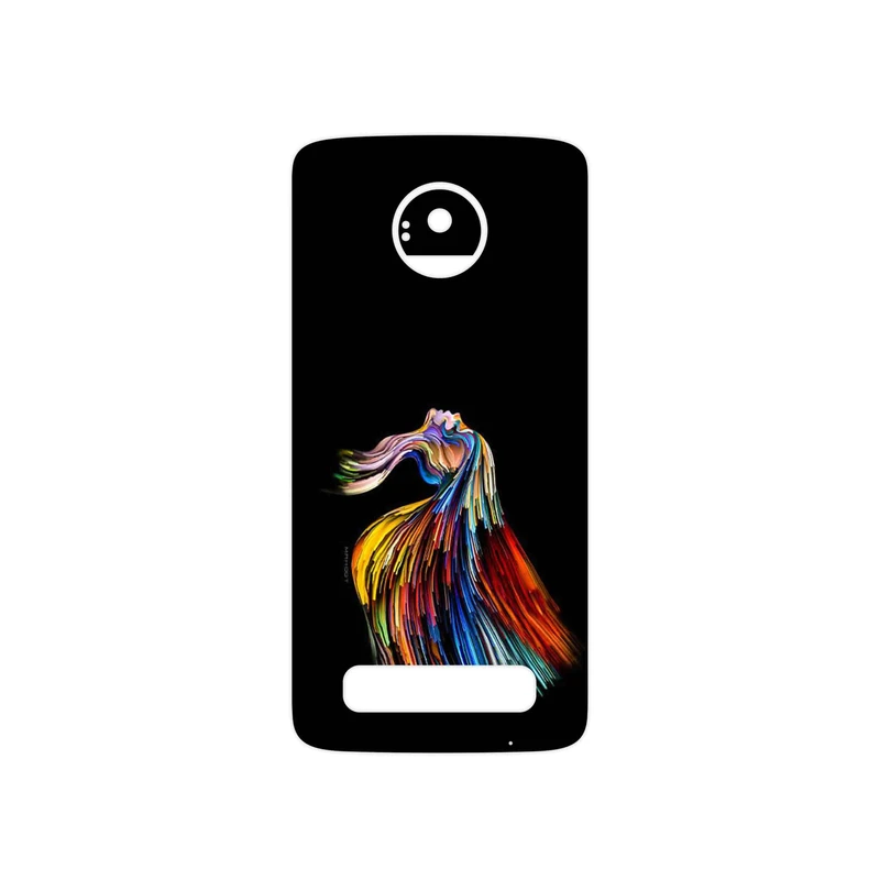 برچسب پوششی ماهوت مدل Rainbow Hair Digital Art مناسب برای گوشی موبایل موتورولا Moto Z Play