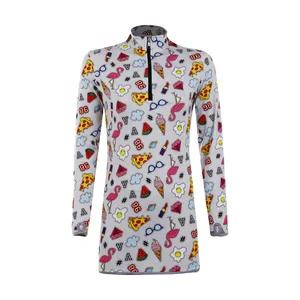 تی شرت آستین بلند ورزشی زنانه مدل فینگردار طرح فلامینگو کد Mhr-28