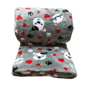 پتو مسافرتی 1 نفر مدل سگ و گربه سایز 200x170 سانتی‌متر