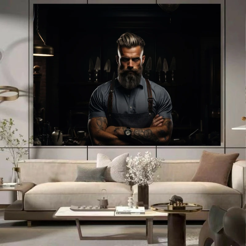 تابلو شاسی طرح آرایشگاه مردانه مدل حرفه ایی و کاربلد کد BK2053