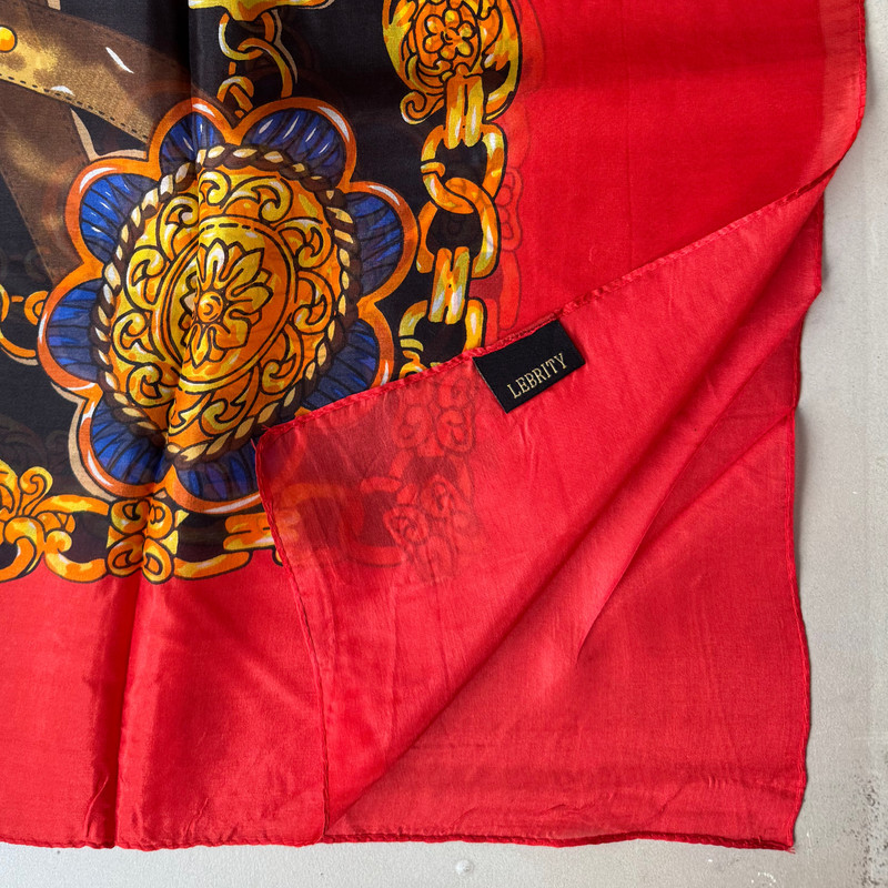 روسری زنانه مدل حریر ابرشیم زنجیره ای کد 4