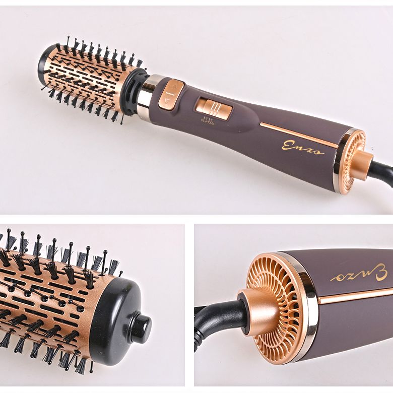 سشوار برس‌دار چرخشی حرفه‌ای انزو مدل EN-743، موتور DC با توان مصرفی 1500 وات، دارای قابلیت تعویض سری، باد سرد، با حالت صاف‌کننده و حجم‌دهنده، وزن 700 گرم، تنظیم حرارت 2 حالته و کنترل سرعت 2 حالته، به همراه 2 سری برس‌دار -  - 6