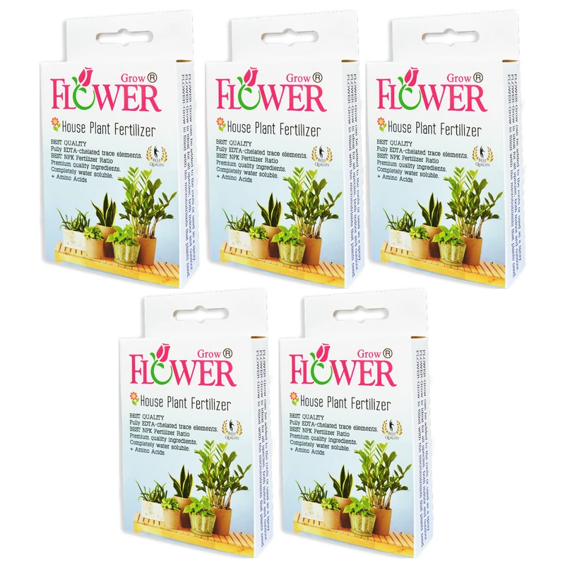 کود گل های آپارتمانی فلاورگرو مدل P05 وزن 80 گرم بسته 5 عددی