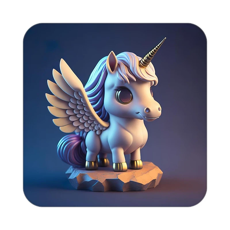 زیر لیوانی کاکتی طرح اسب تک شاخ و یونیکورن مدل mp31248