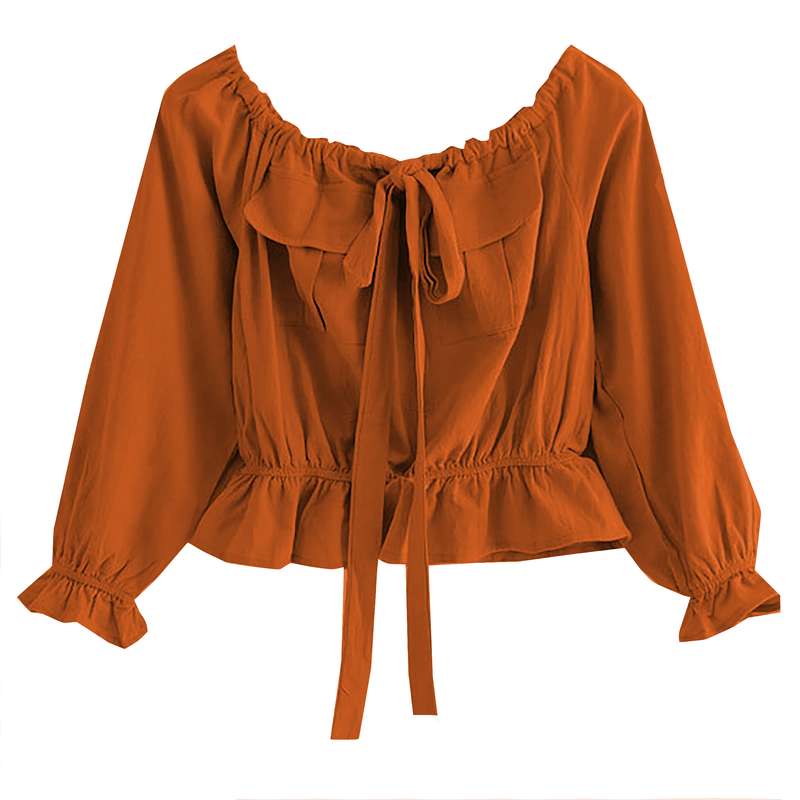 بلوز آستین بلند زنانه مدل MB 13 رنگ خردلی