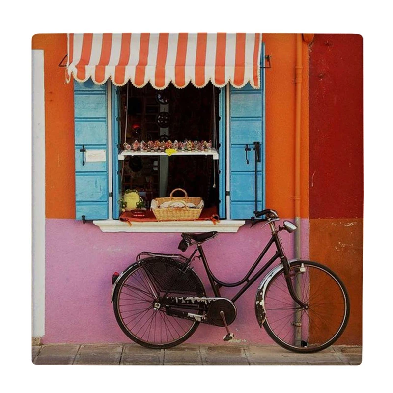  زیر لیوانی  طرح دوچرخه و دیوار قدیمی کد    4558489_3148