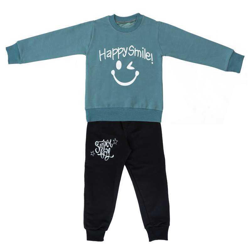 ست تی شرت و شلوار پسرانه مدل happy smile کد 141
