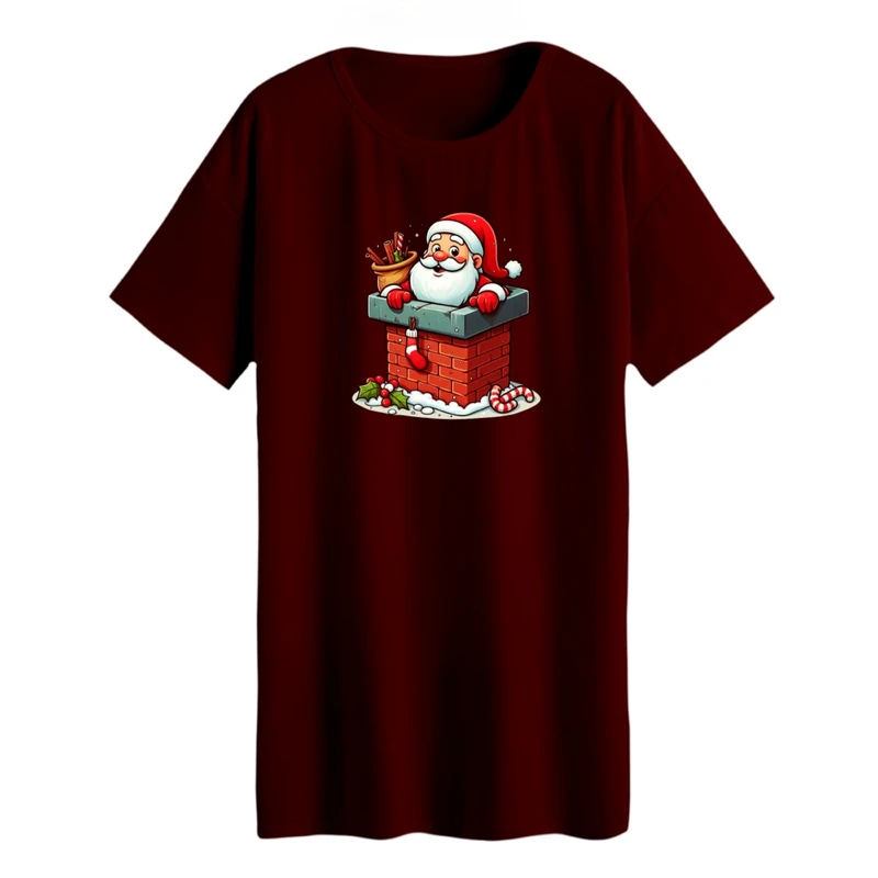 تی شرت لانگ زنانه مدل کریسمس کد 03