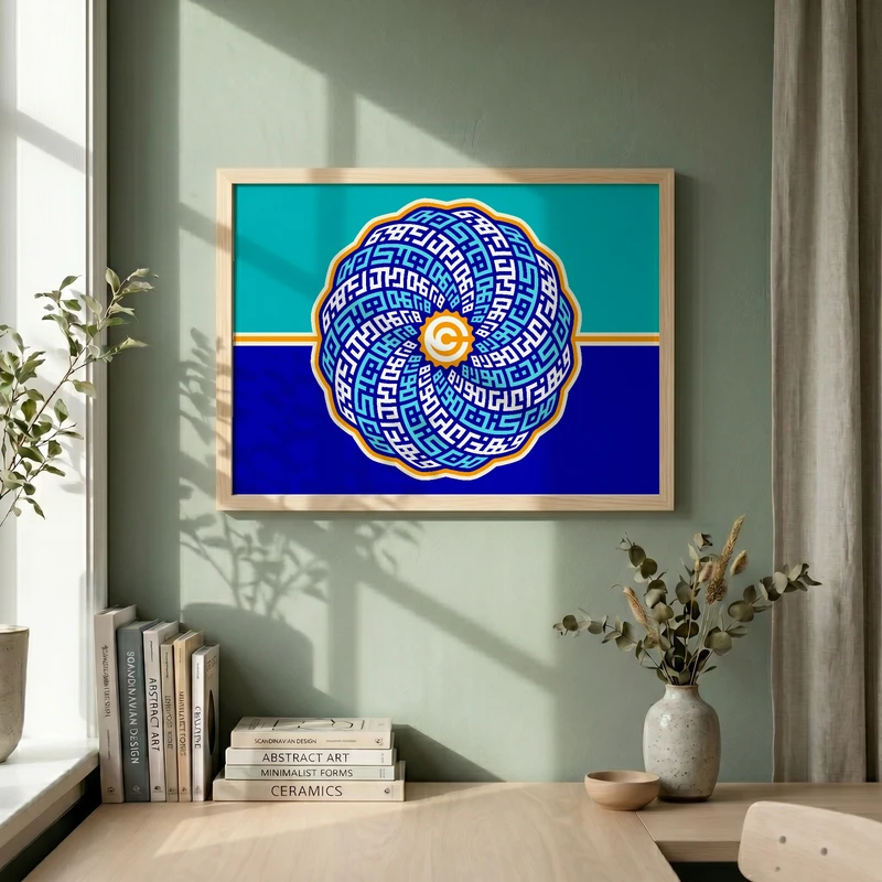 تابلو طرح من کنت مولاه فهذا علی مولاه مدل G14811 فریم کرم روشن