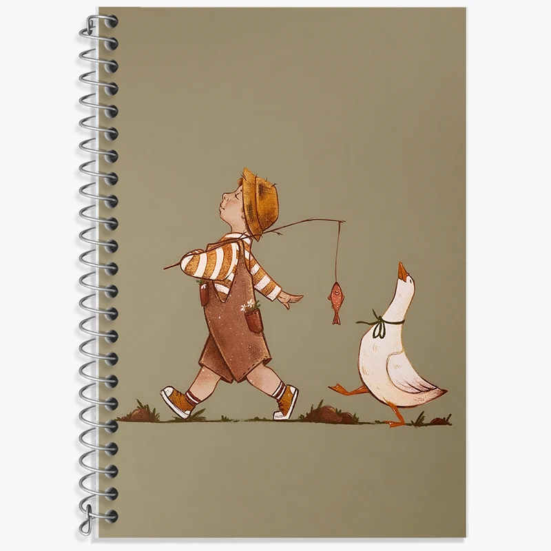 دفتر لغت 50 برگ خندالو طرح پسر و اردک کد F8383