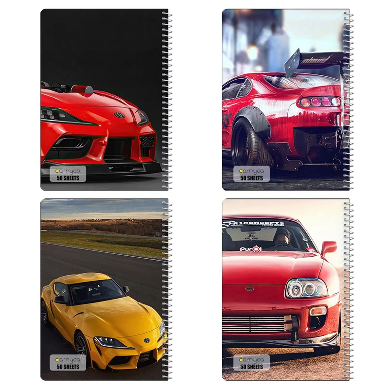 دفتر نقاشي 50 برگ کارنيکا طرح تویوتا سوپرا Toyota Supra کد 60716 مجموعه 4 عددی