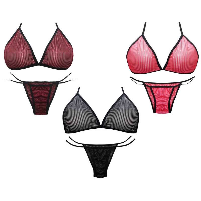 ست شورت و سوتین زنانه مدل Oid-StW0000001236053 مجموعه 3 عددی