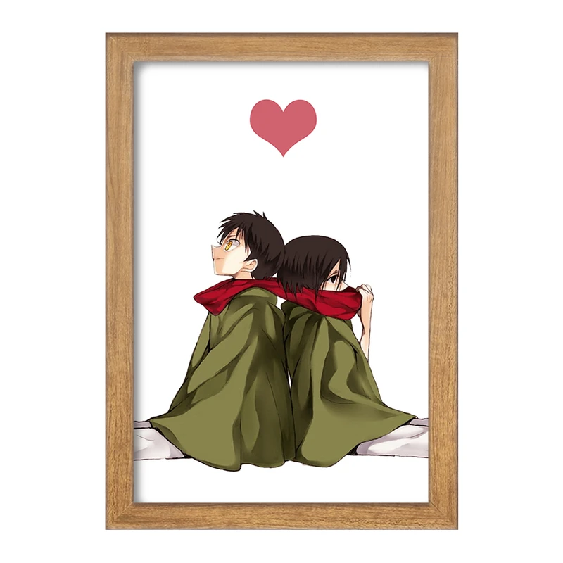 تابلو خندالو مدل میکاسا و ارن انیمه اتک آن تایتان Attack on Titan  کد 18601