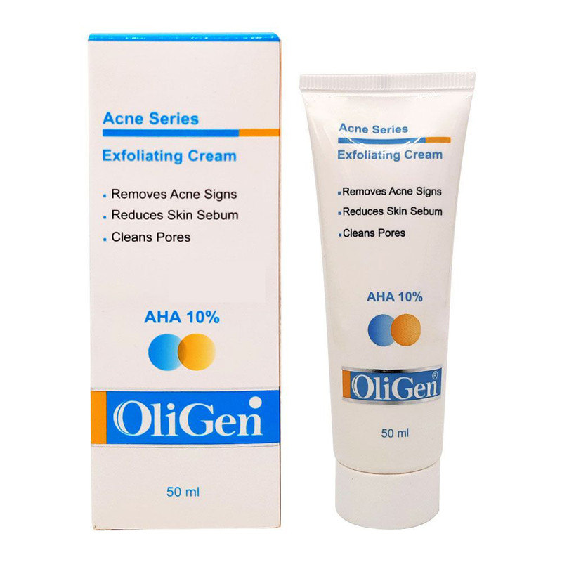 کرم لایه بردار پوست اُلی ژن مدل acne aha حجم 50 میلی لیتر