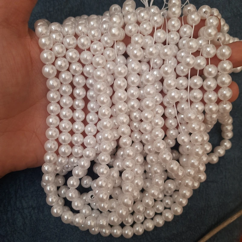 عکس شماره 2 : مهره دستبند مدل مروارید سایز ۸ بسته ۵۰۰ عددی