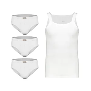 ست زیرپوش رکابی و شورت مردانه تروسکان مدل m23 مجموعه 4 عددی