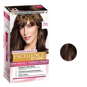 کیت رنگ مو لورآل مدل excellence cream شماره 4007 حجم 48 میلی لیتر رنگ قهوه ای طبیعی