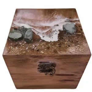 جعبه هدیه چوبی طرح دریا