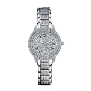 ساعت مچی عقربه ای زنانه مدل دور نگین بند فول نگین کد 3