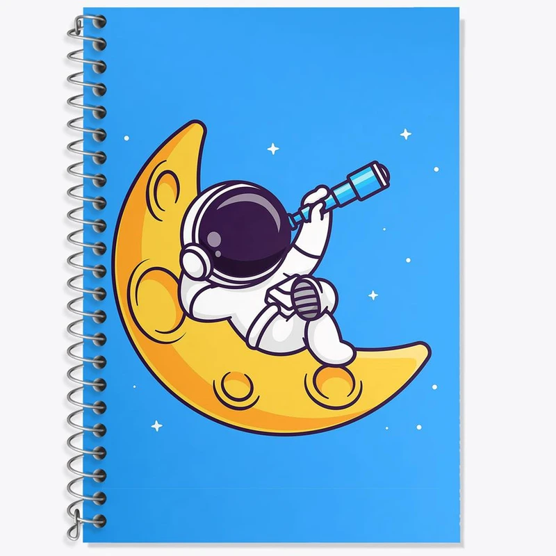 دفتر زبان 50 برگ خندالو مدل سه خط طرح فضانورد کد 25106