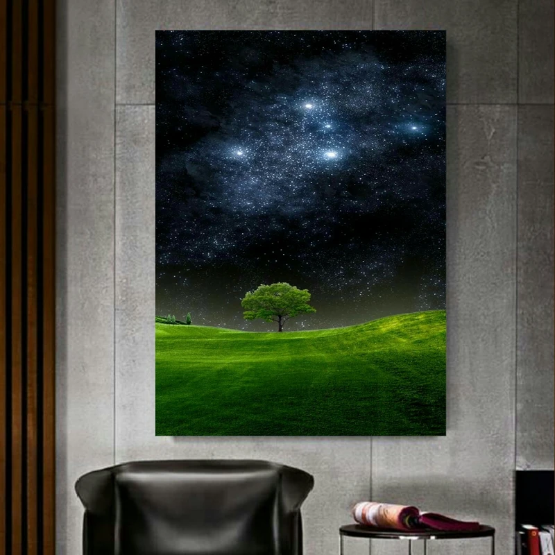 تابلو بوم مدل ستاره های آسمان و طبیعت کد AR9900