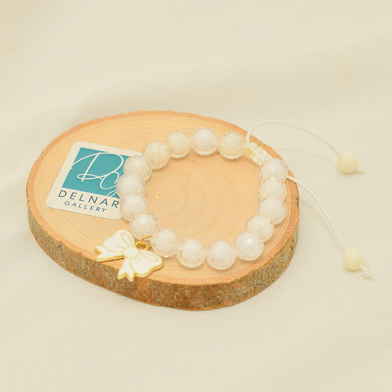 دستبند دخترانه دلنار گالری مدل پاپیون پاستیلی دستبند دخترانه دلنار گالری مدل پاپیون پاستیلی