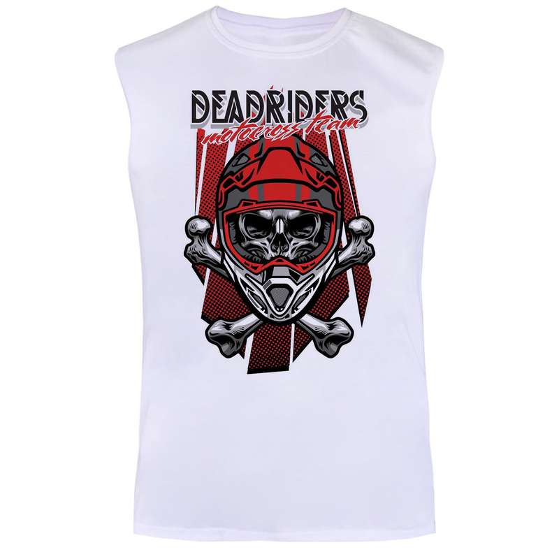 تاپ مردانه مدل اسکلت کد BA9 رنگ سفید