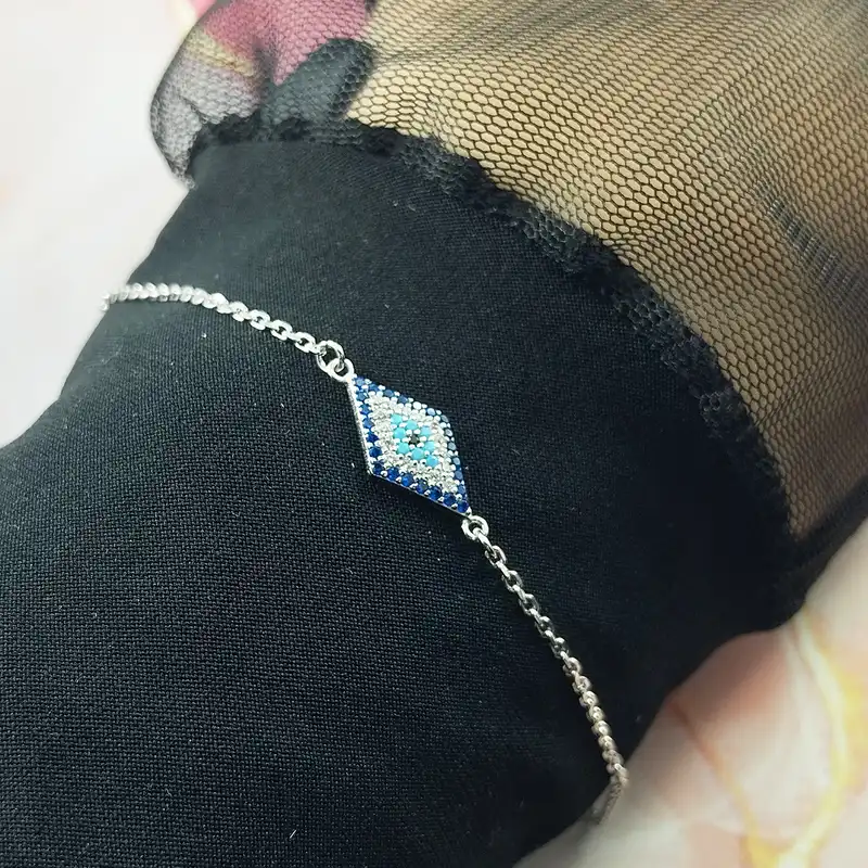 دستبند نقره زنانه سلین کالا مدل چشم نظر کد Mps-20