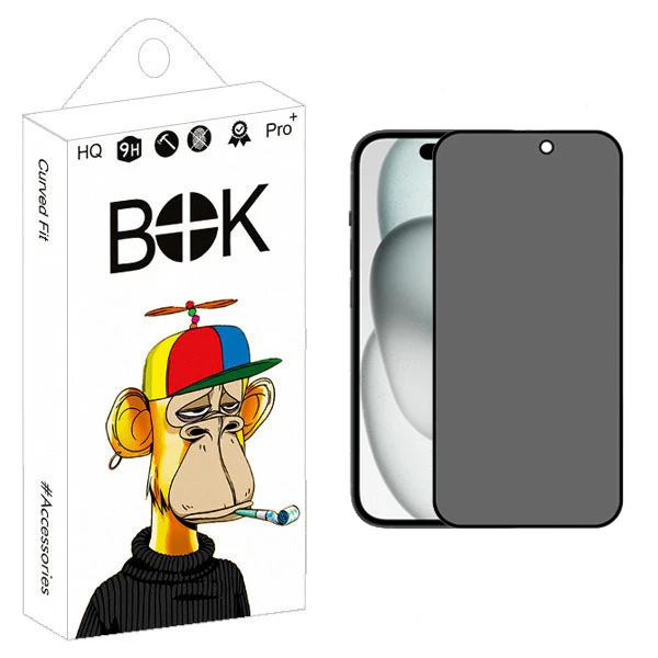  محافظ صفحه نمایش حریم شخصی بوک مدل privacy مناسب برای گوشی موبایل اپل iPhone 15