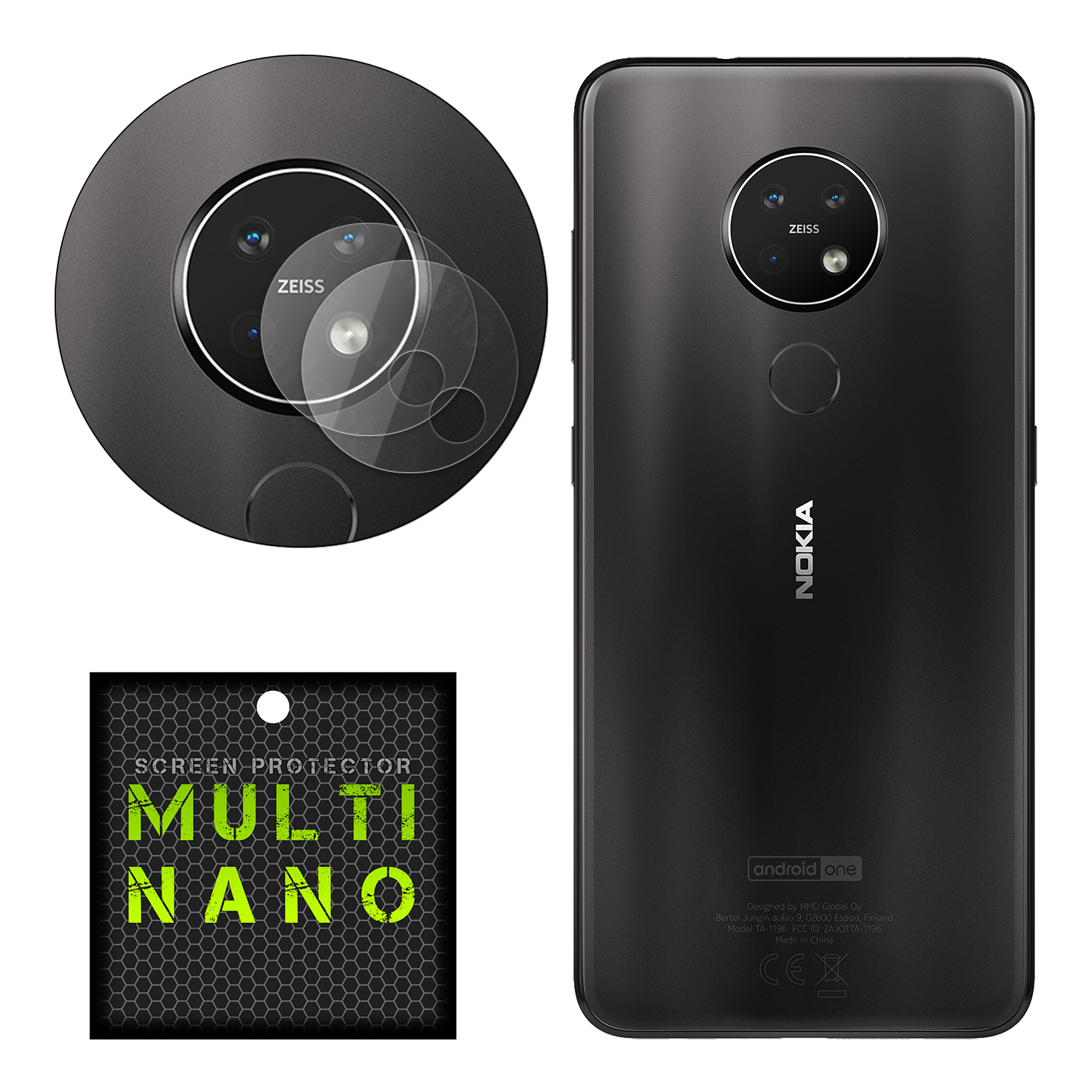 محافظ لنز دوربین مولتی نانو مدل Pro مناسب برای گوشی موبایل نوکیا 6.2 بسته دو عددی