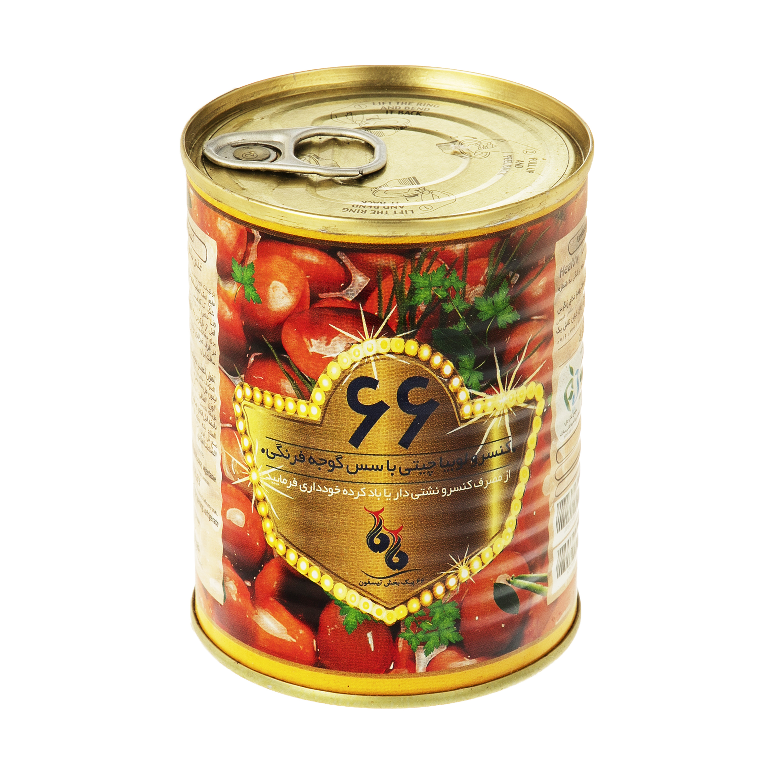 کنسرو لوبیا چیتی با سس گوجه فرنگی 66 - 350 گرم 