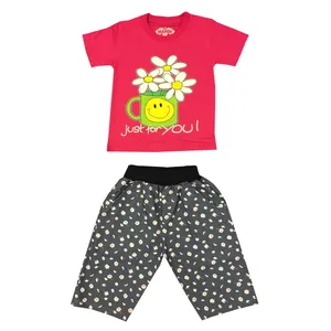 ست تی شرت آستین کوتاه و شلوارک دخترانه مدل DPMAH7