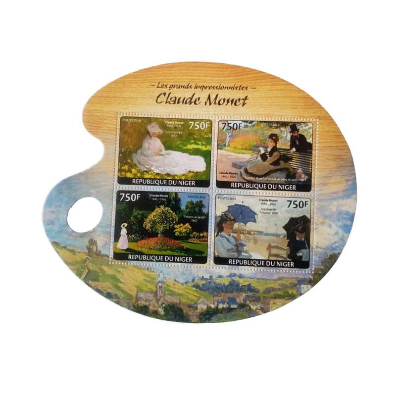 تمبر یادگاری مدل تابلویی کلود مونه مجموعه 4 عددی