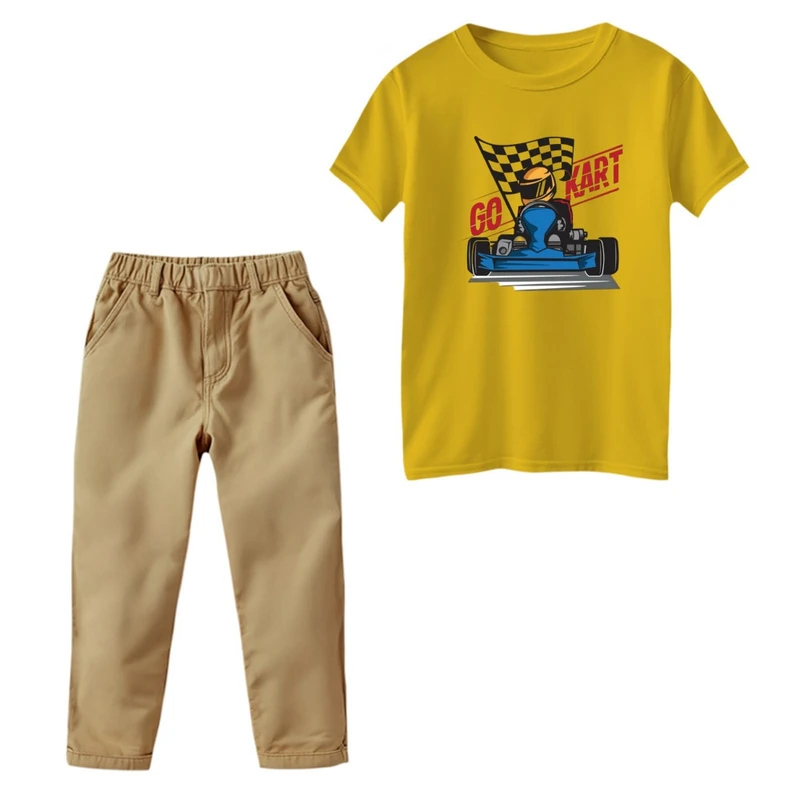 ست تی‌شرت و شلوار پسرانه مدل ماشین کد 2