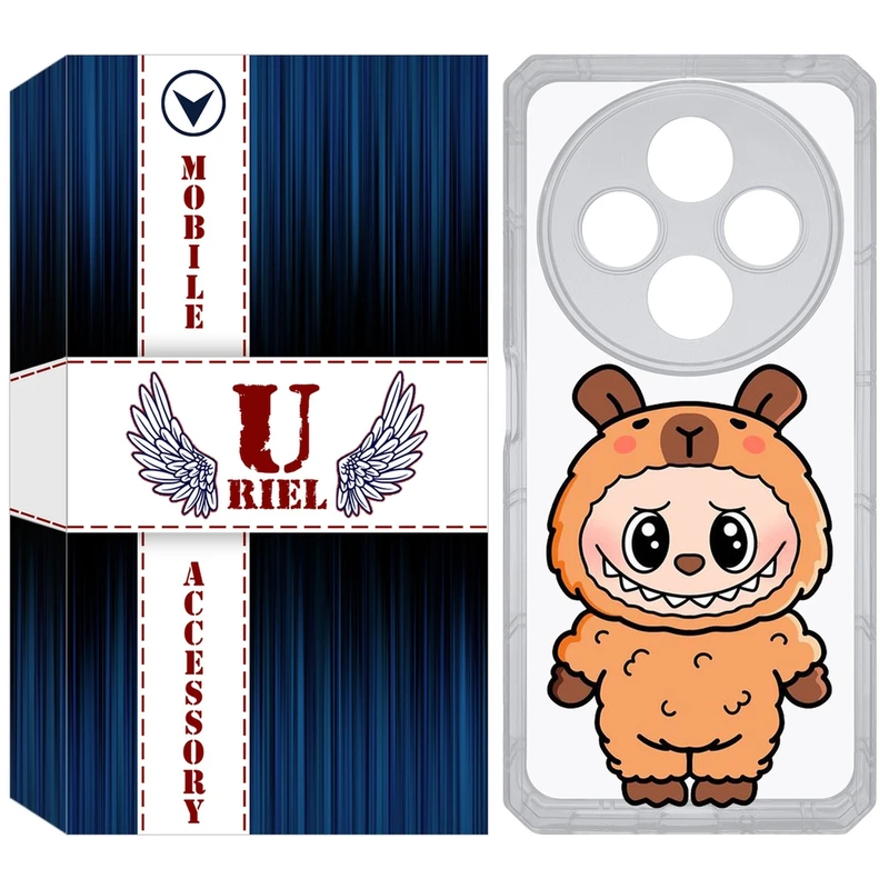 کاور یوریل مدل Clear کد 110 طرح لبوبو Labubu مناسب برای گوشی موبایل شیائومی Redmi 14C / Poco C75