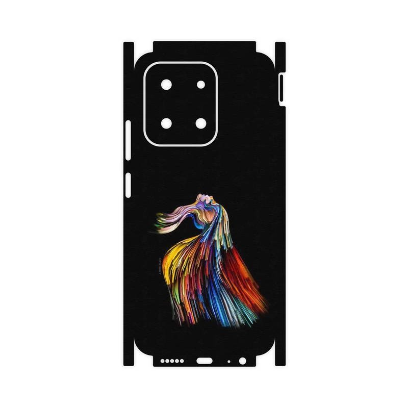 برچسب پوششی ماهوت مدل Rainbow Hair Digital Art-FullSkin مناسب برای گوشی موبایل شیائومی Poco C85