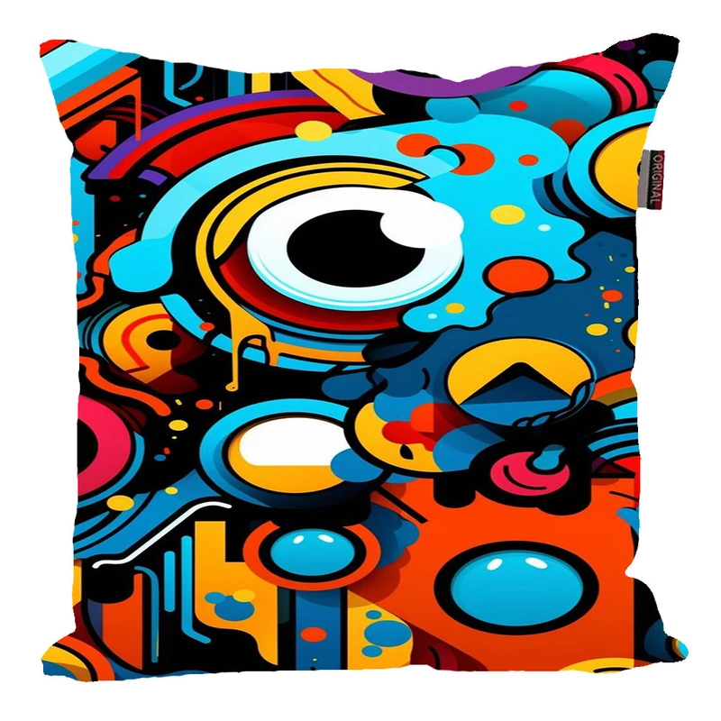 کوسن پاد آفرین مدل فانتزی طرح گرافیتی گرافیکی کد P968