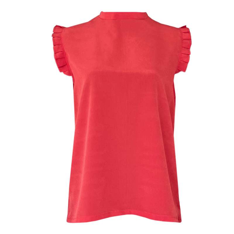 بلوز آستین کوتاه زنانه مدل 01 رنگ قرمز