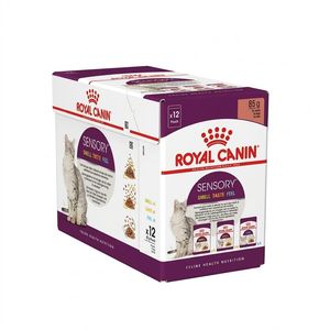 پوچ گربه بالغ رویال کنین مدل sensory multi pack با طعم مرغ وزن 85 گرم بسته 12 عددی