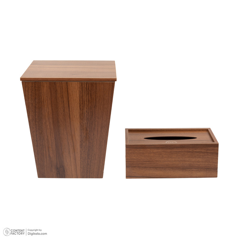 ست سطل زباله و جای دستمال کاغذی رایکا مدل 001