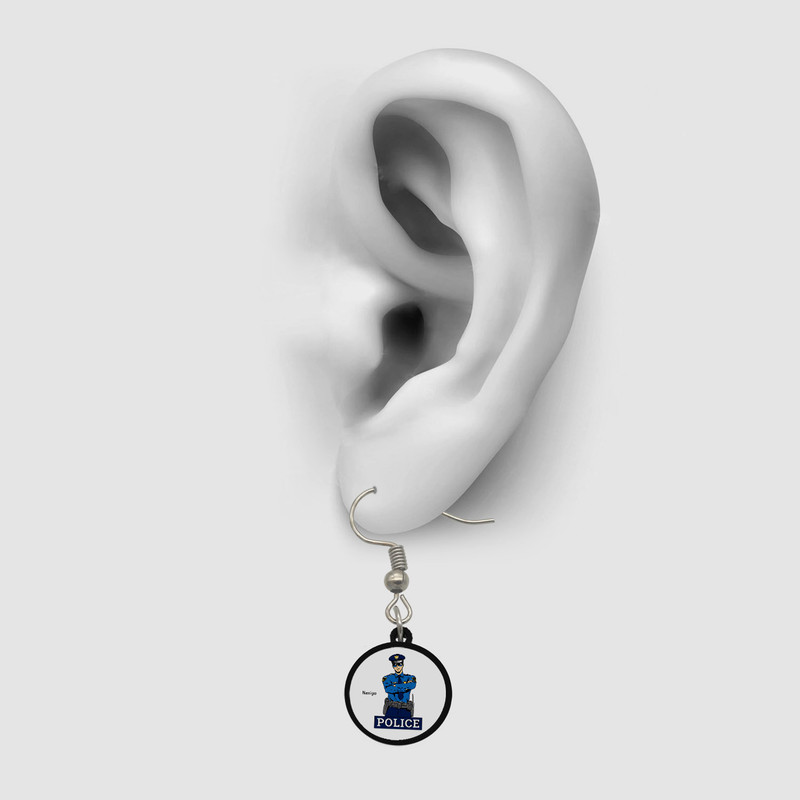 گوشواره زنانه ناکسیگو مدل شب تاب طرح پلیس کد ES8123