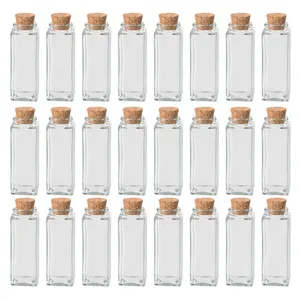 جا ادویه مدل چوب پنبه چهارگوش کد S1-24 مجموعه 24 عددی