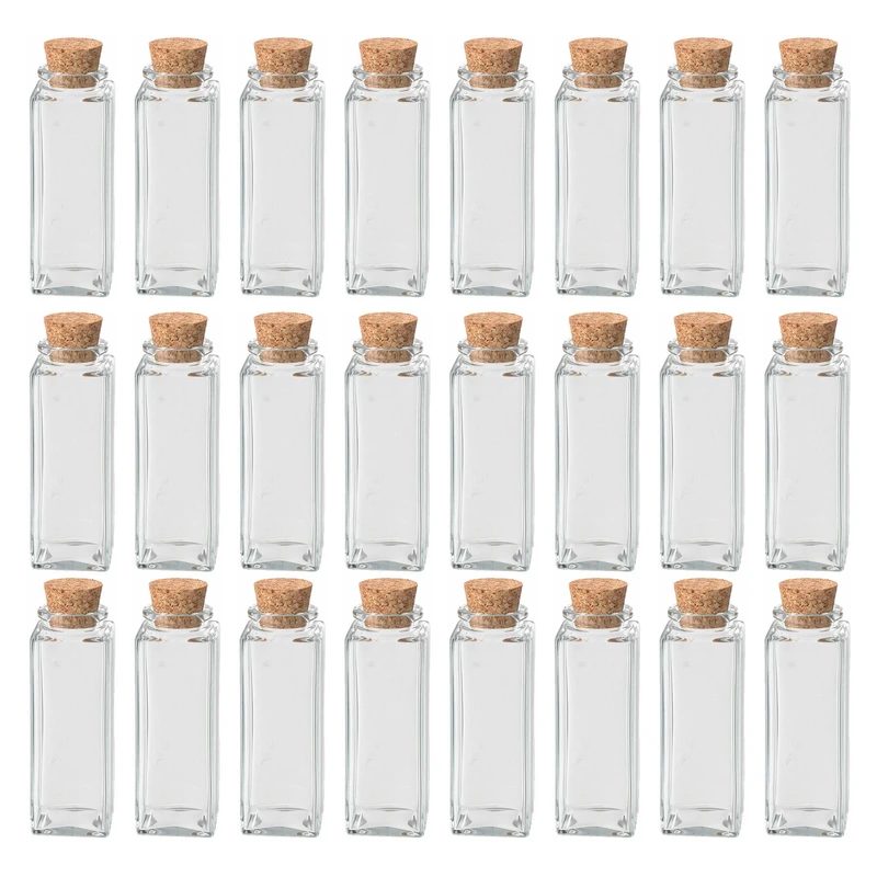 جا ادویه مدل چوب پنبه چهارگوش کد S1-24 مجموعه 24 عددی