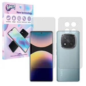 BingoTransparent model Tough screen protector suitable for Xiaomi Redmi Note 14 Pro Plus 5G mobile phone along with the back of the phone