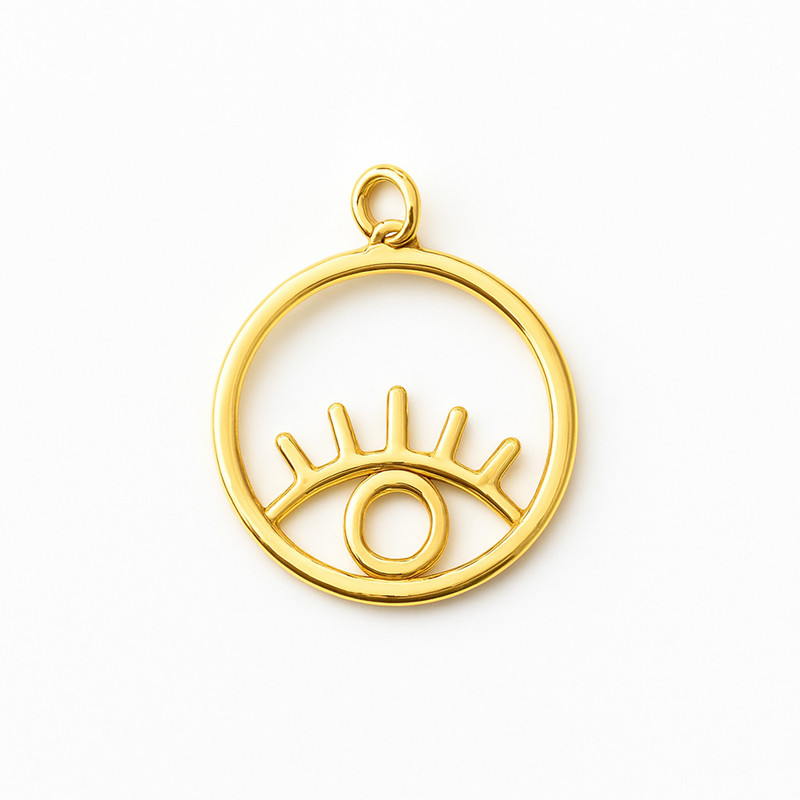 آویز گردنبند طلا 18 عیار زنانه گالری قو طلایی طرح چشم نظر