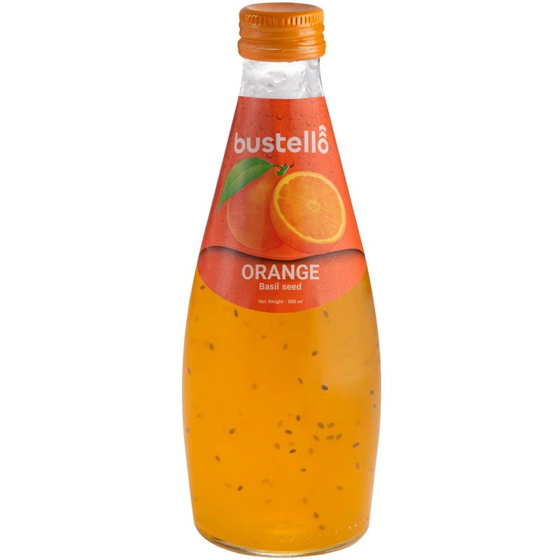 نوشیدنی تخم شربتی با طعم پرتقال باستلو - 300 میلی لیتر