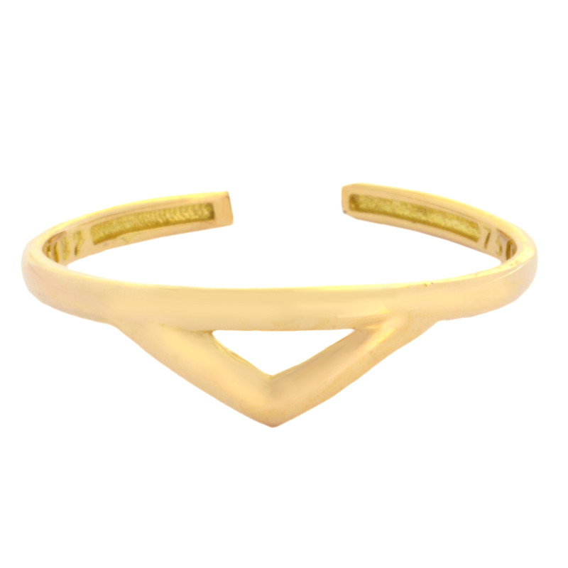 انگشتر طلا 18 عیار زنانه طلای مستجابی مدل نیم بند مثلث کد 10