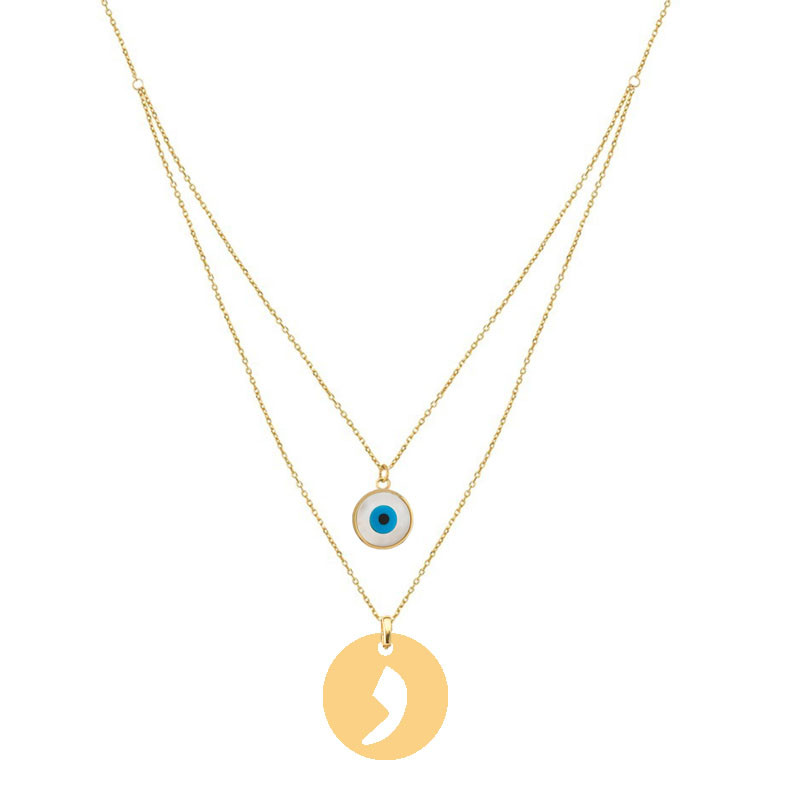 گردنبند طلا 18 عیار زنانه کرابو مدل د چشم نظر Kr72847