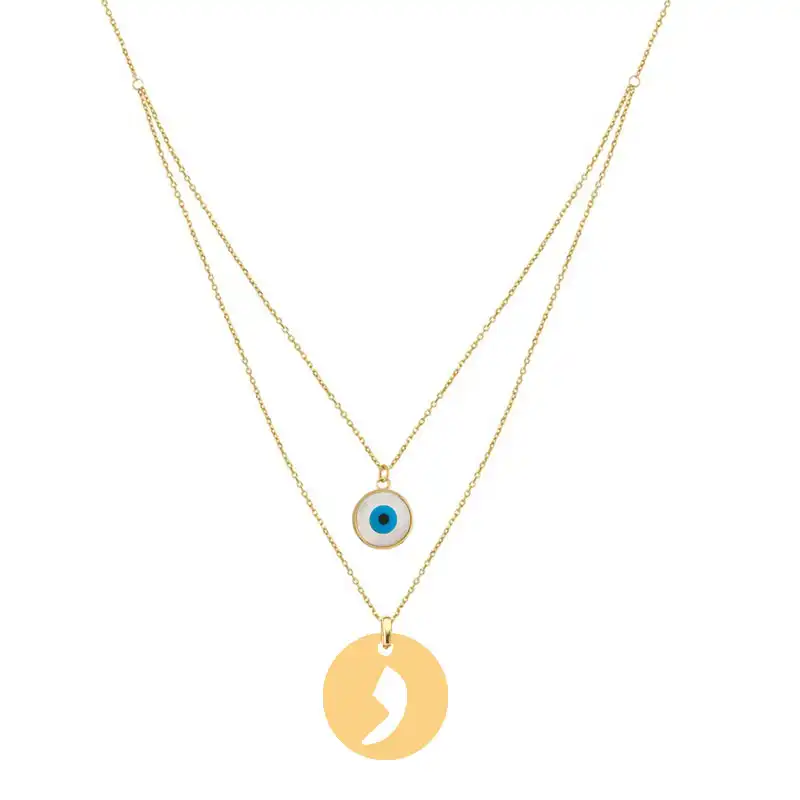 گردنبند طلا 18 عیار زنانه کرابو مدل د چشم نظر Kr72847