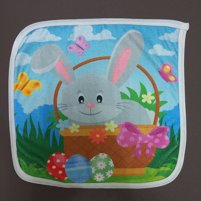 حوله دست و صورت نوزاد طرح خرگوش کد 05 سایز 30x30 سانتی متر